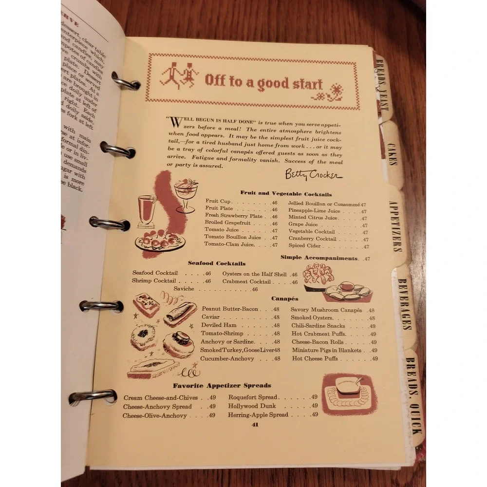 betty crocker's picture cook book spiral first edition third printing recipe